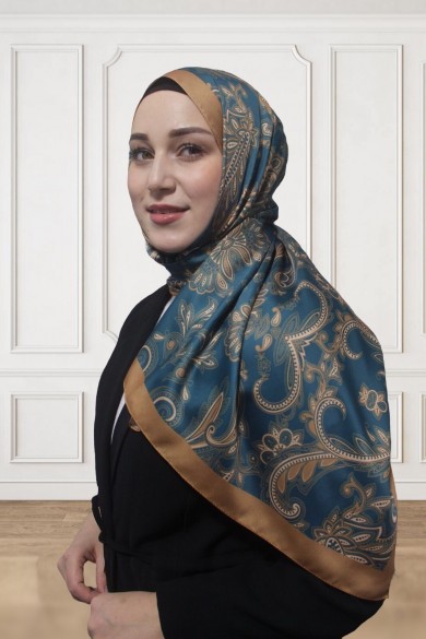 İpeksi Jakar Şal - Turkuaz