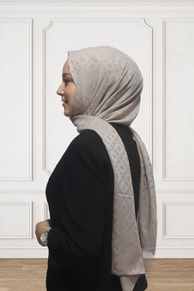 İpeksi Jakar Daire Desen Şal-Bej